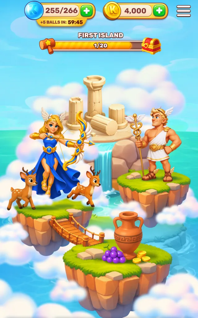 Build islands inspired by Greek mythology