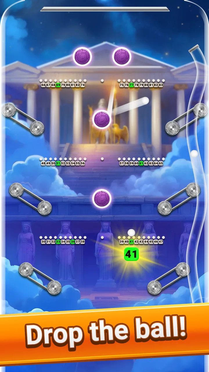 Kazanti — Plinko-style ball drop onto the number board