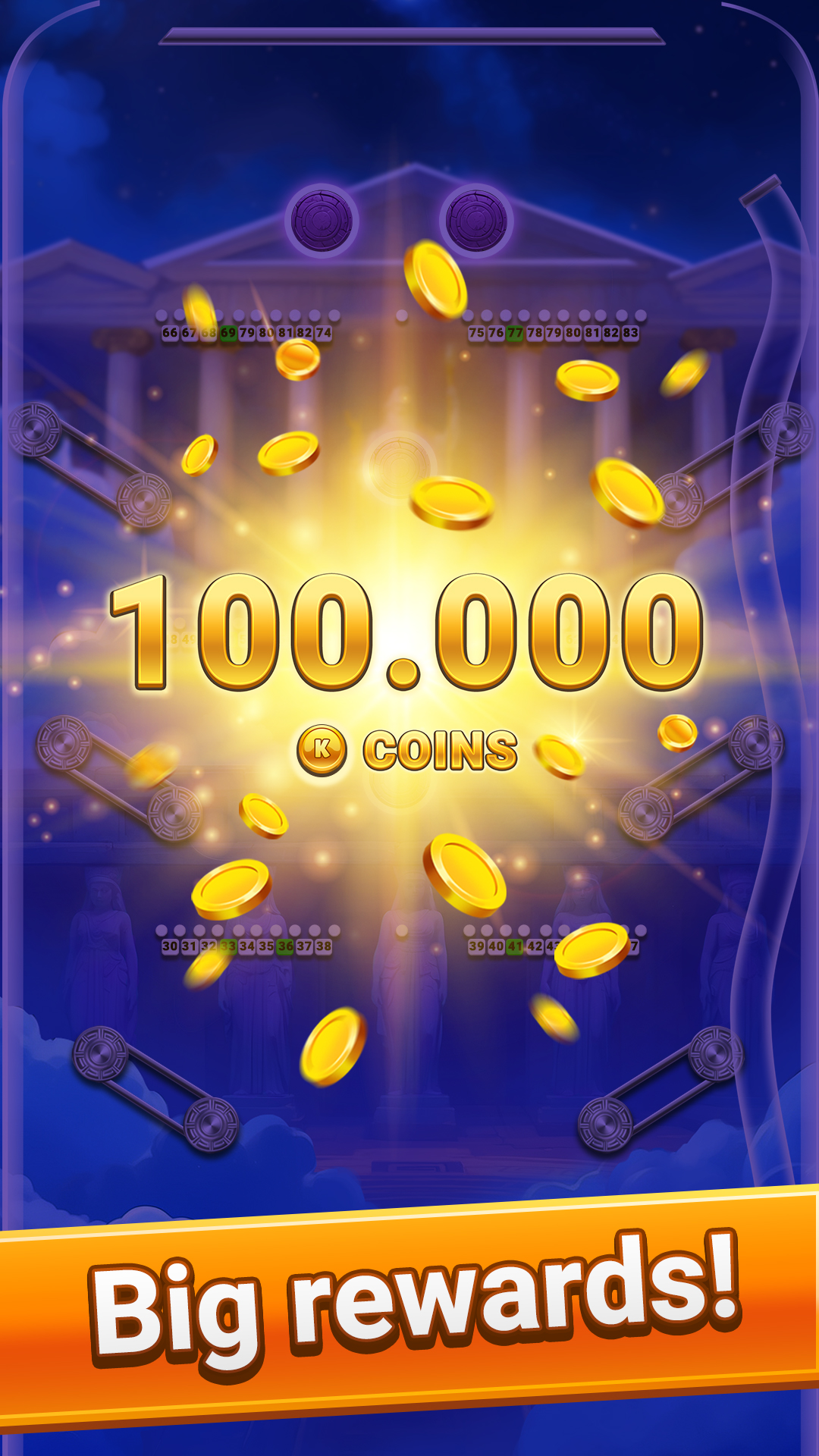 Win coins to build your Olympus